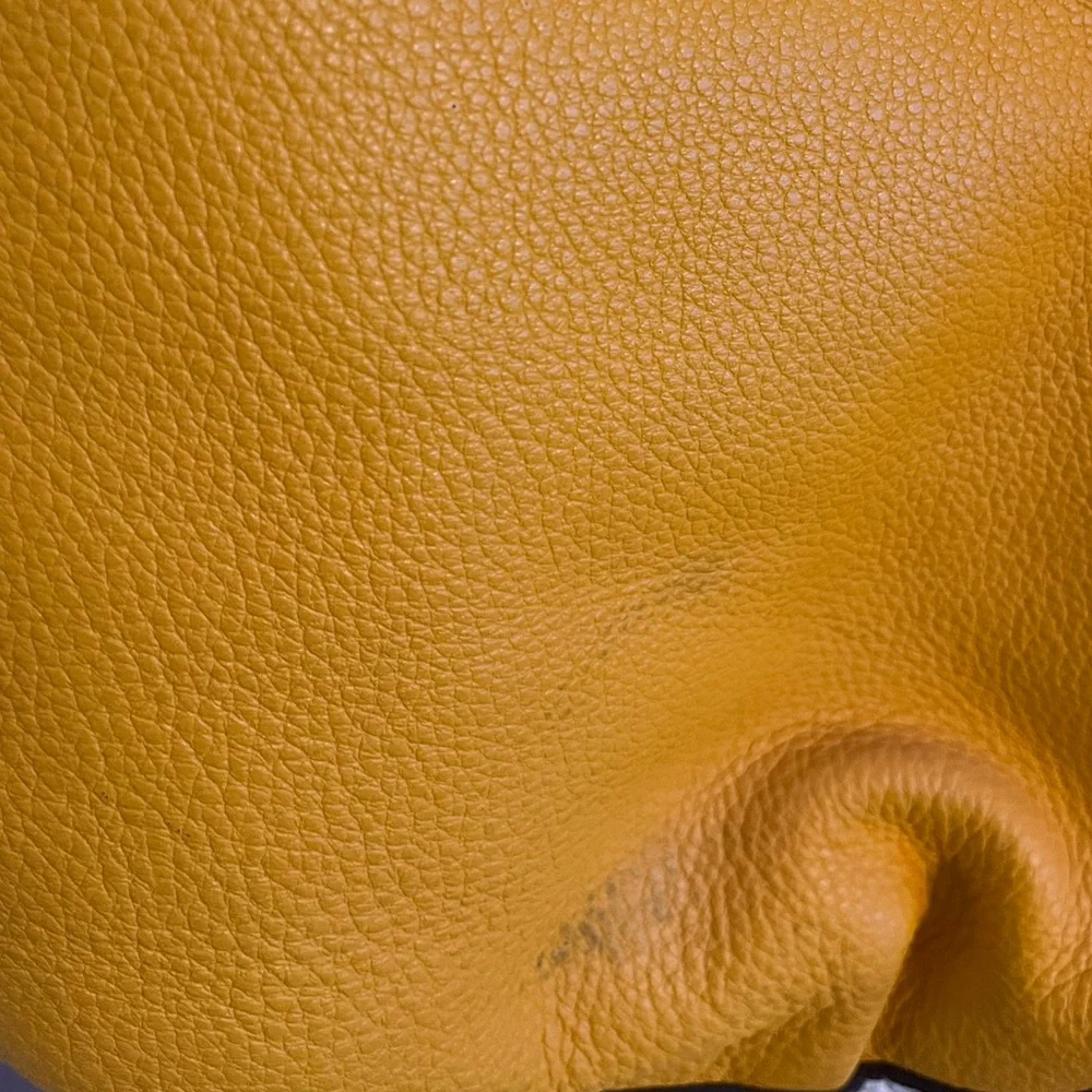 Oryany Lyssie Large Yellow Soft Pebble Leather Tote Cream Patterned SOLD! - Picture 8 of 11